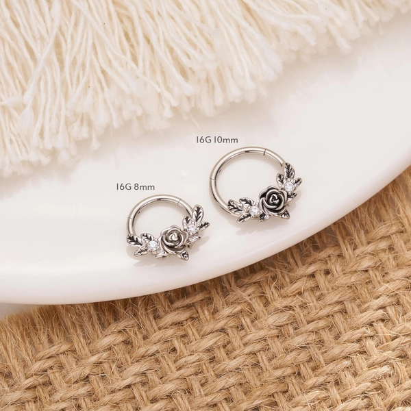 16G Twist Rose Bright Clicker Hoop/nose Septum Ring/nose Ring/conch Hoop/hoop Earrings/clicker Hoop/daith/tragus/septum Hoop/helix/gothic - Etsy
