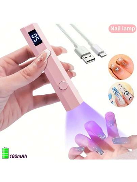 Portable LED Nail Lamp,USB Rechargeable Pen-Style Gel Polish Dryer With 180mAh Battery,Adjustable Voltage, Odorless & Lightweight Design,Perfect For Home Manicures, Salon Techs & Travel,Great For Valentine's Day & Mother's Day Gifts