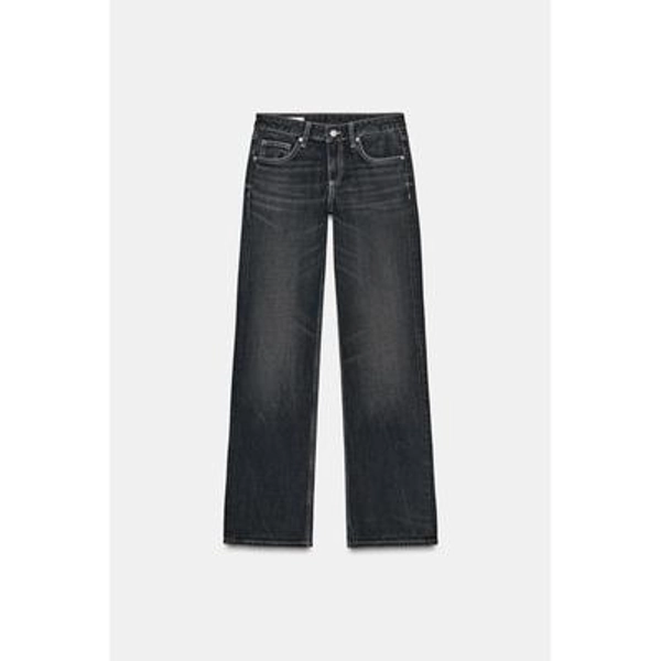 Zara - Trf Low Rise Wide Leg Jeans - Midnight Blue - 31 (Ca 12) - Woman