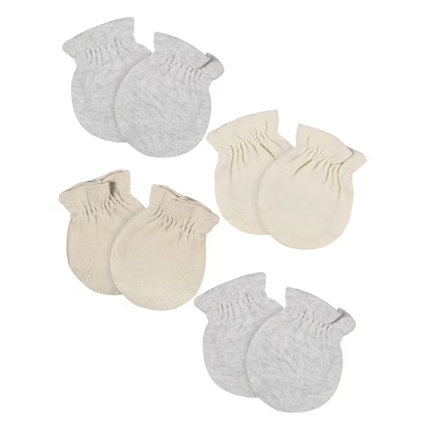 Gerber Baby Neutral 4-Pack Mittens, 0-6 Months
