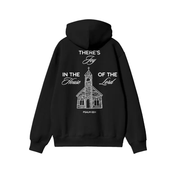 Unisex There's Joy In The House Of The Lord Print Hoodie