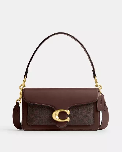 Brass/Maple Tabby Shoulder Bag 26 In Signature Canvas