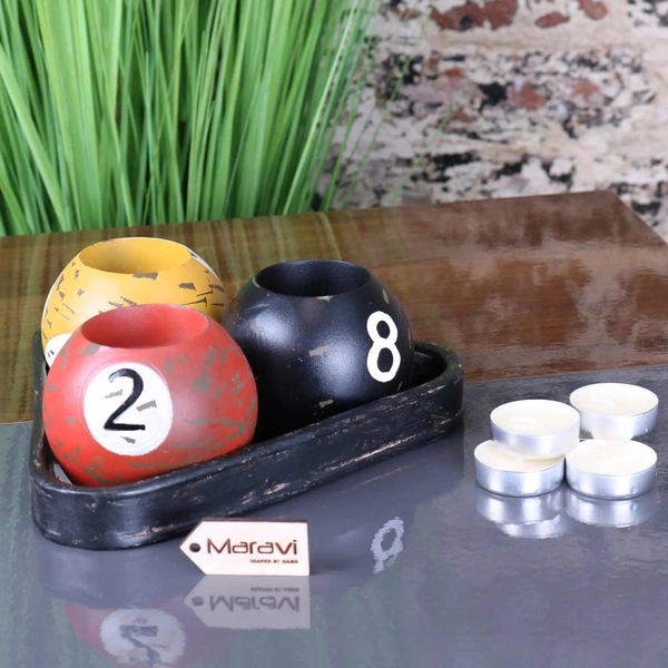 Ingali Pool Ball Candle Holders
