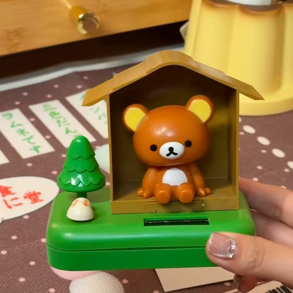 Rilakkuma Solar Powered Shaking Head Figurine With Forest House Car Dashboard Ornament Ideal Gift For Kids Animal Lovers - AliExpress 26