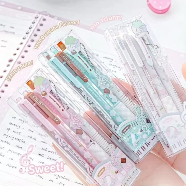Kawai RosyPosy Berry Melody Note Pen Set 2 ST 0.5mm Gel Pens 1 Erasable Pen1 Aromatic Soft Grip 1 Free Pendant Value Stationery - AliExpress 21