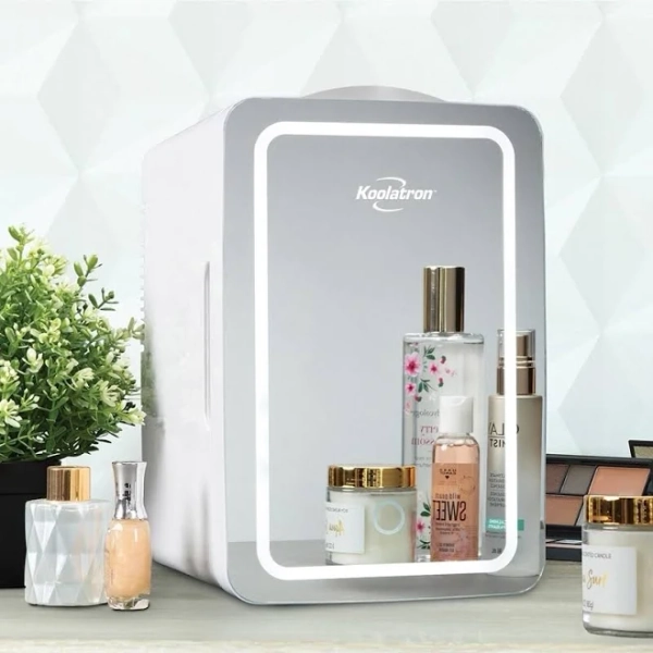 Koolatron Portable Cosmetics Fridge with LED Lighted Mirror