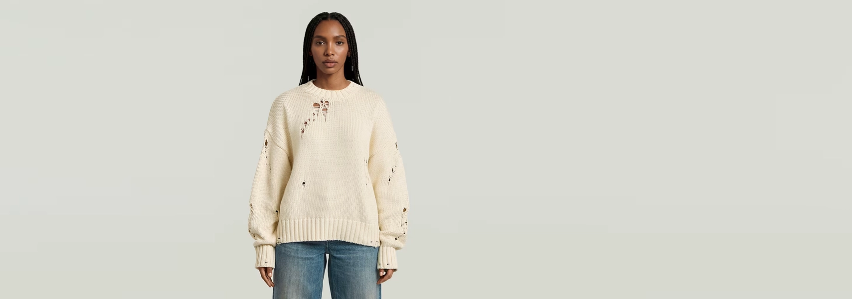 Drop Needle Loose Knit Pullover