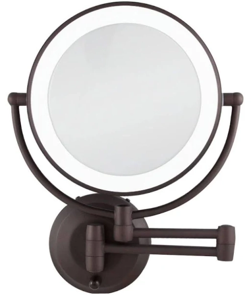 Zadro Lighted Wall Mounted Makeup Mirror with 10X/1X Battery/cord
