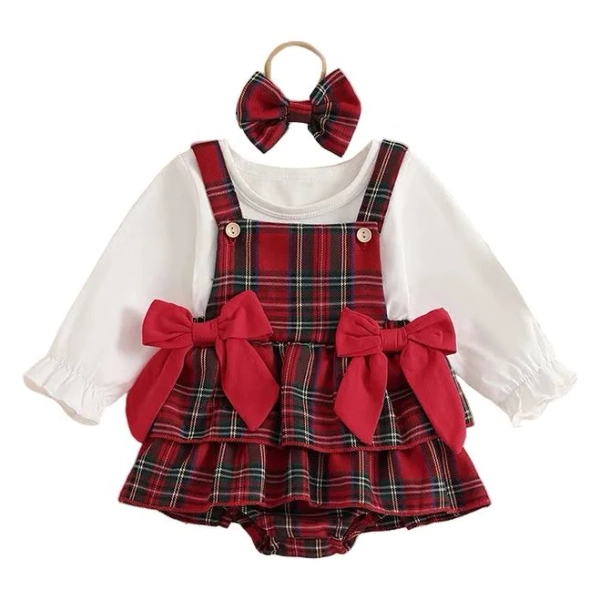 Peachy Bloomers Baby Girls 3-Piece Christmas Outfit Set