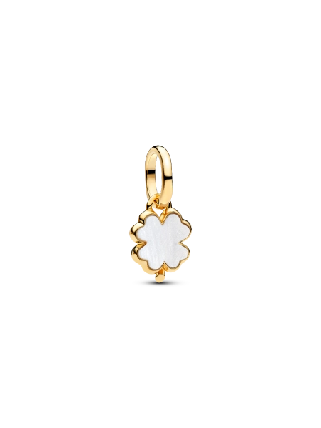 White Lucky Clover Dangle Charm