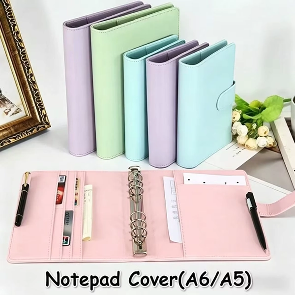 2026 New Vintage Refillable Notebook File Folder Notepad Cover Leather Ring Binder Office Supplies - AliExpress 21