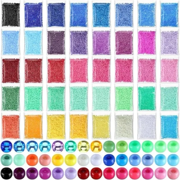 21000 Pcs Pony Beads Bulk 6 X 9 Mm Plastic Kandi Beads For Bracelet