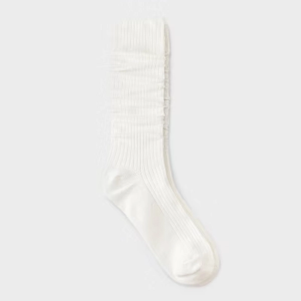 Women's Ribbed Super Soft Slouch Crew Boot Socks - Auden™ Ivory 4-10
