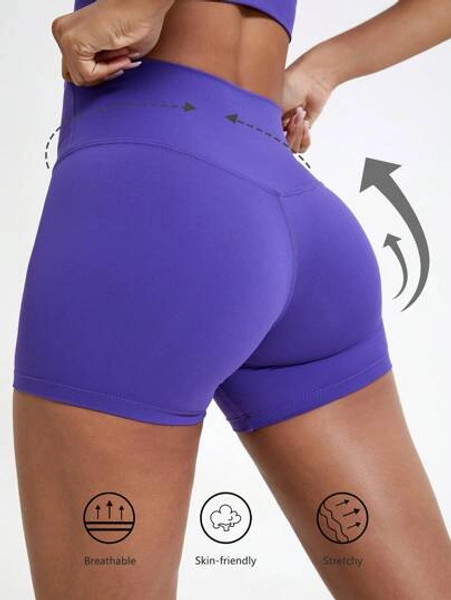 1 Pc Yoga Sport Bottoms Outdoor Workout Running Gym Training Shorts High Waisted Breathable Cycling Shorts