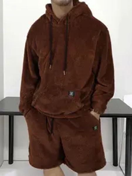 Men's Hooded Sweatshirt Shorts Set, Fresh New Arrival Must-Have, Very Worthwhile Hoodie Top Pants Two-Piece Suit, Casual Long Sleeve Fitted Design