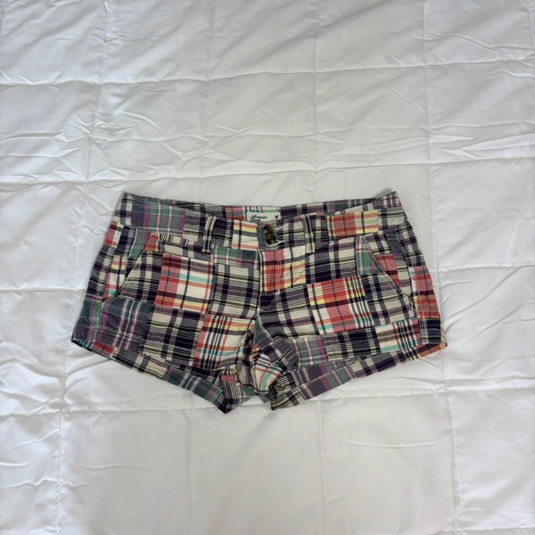 Vintage Y2K Low waisted colorful plaid shorts #y2k...