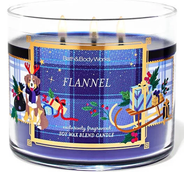Bath & Body Works Flannel 3-Wick Candle