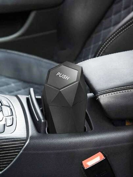 Press-Type Car Trash Can With Lid - 1pc, Mini Car Interior Accessory, Leak-Proof Trash Can, Multi-Purpose Storage Box And Organizer, Suitable For Car, Home, Office. Trash Bags Are Not Included And Need To Be Purchased Separately.