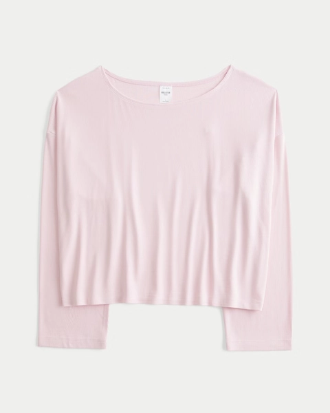 Boxy Rib Off-the-Shoulder Top