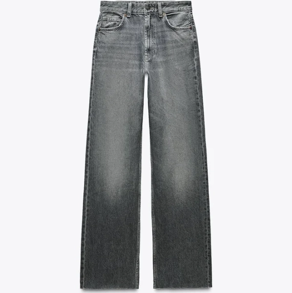 Zara Women's Trf High Rise Wide Leg Jeans
