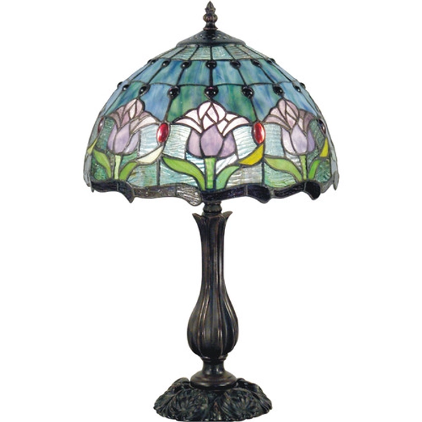 Tulip Mauve Glass Tiffany Table Lamp