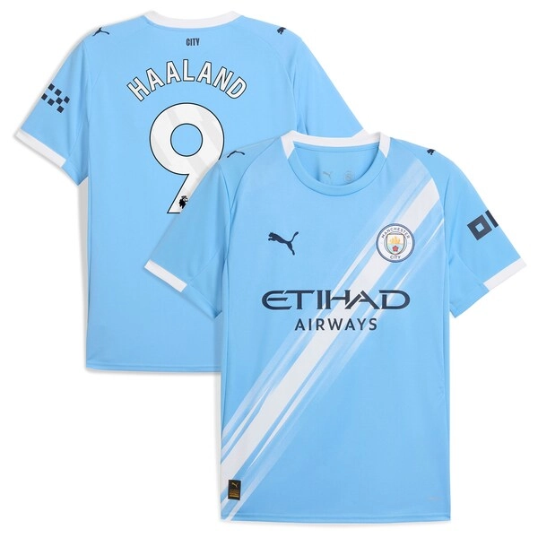 Erling Haaland Manchester City Puma 2025/26 Home Replica Player Jersey - Sky Blue