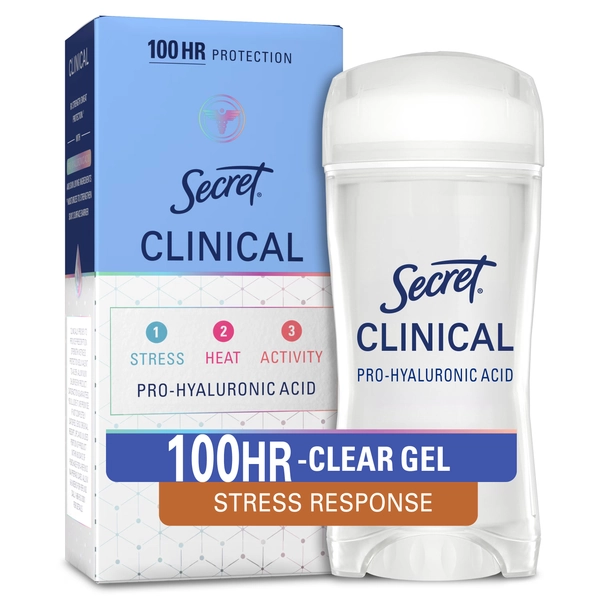 Secret Clinical 100HR Antiperspirant Deodorant, Clear Gel, Stress Response, 2.6 oz - Walmart.com