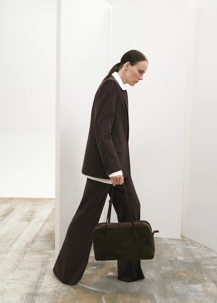 Pantalón traje raya diplomática - Mujer | MANGO España (Península y Baleares)