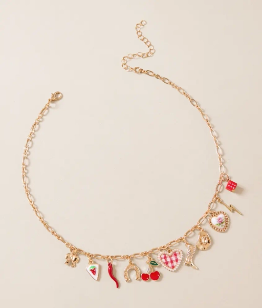 Gold Trendy Charm Necklace