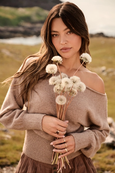 
        Marisol Boatneck Sweater in Brown | Altar'd State
    
