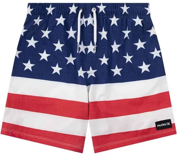 Hurley Boys' Americana Pull-On Swim Trunks
