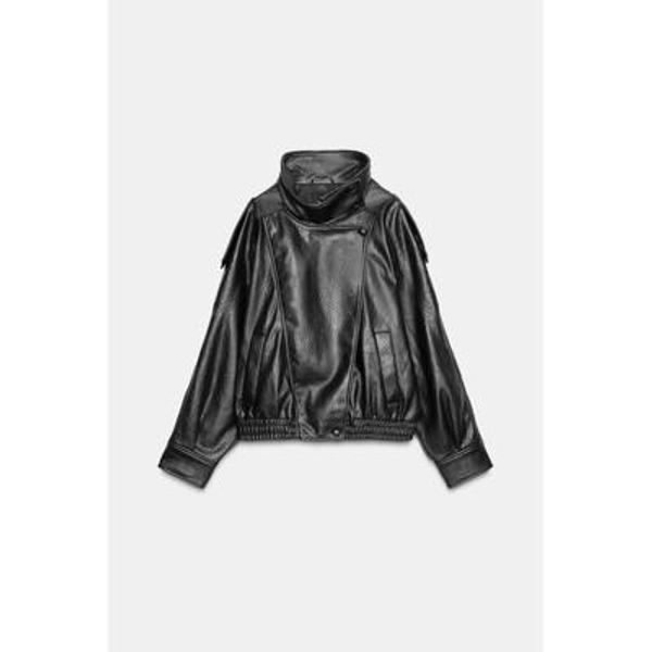 Zara - Jacke In Lederoptik - Schwarz - Xs - Damen