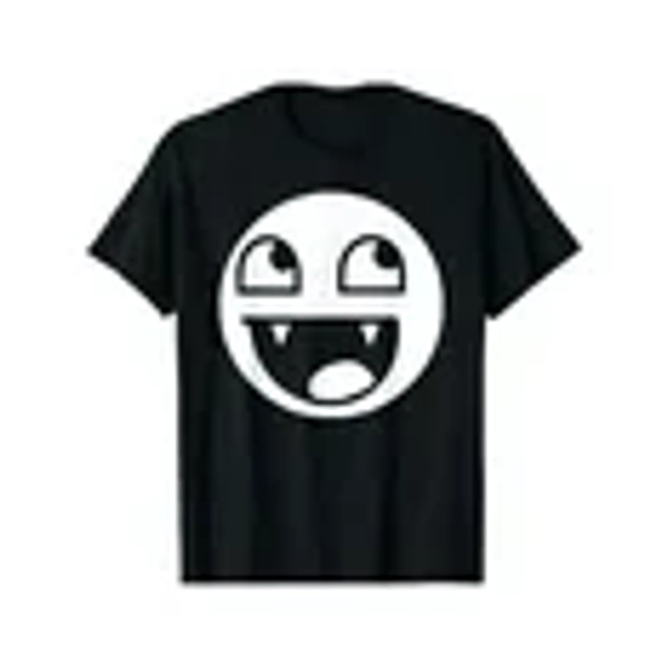[100% Cotton]Epic Face Vampire Y2K Streetwear, Emo T-Shirt Crewneck Shortsleeve