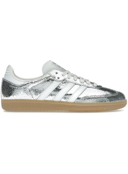 adidas Samba OG Silver Metallic Cracked Leather (Women's)