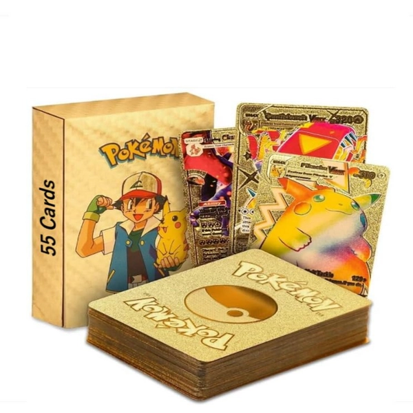 55 PCS Holographic Cards Packs for Po-ke Rare mon Shining Deck Box Card Foil TCG Collectable/Trading Cards Collection Card Collection