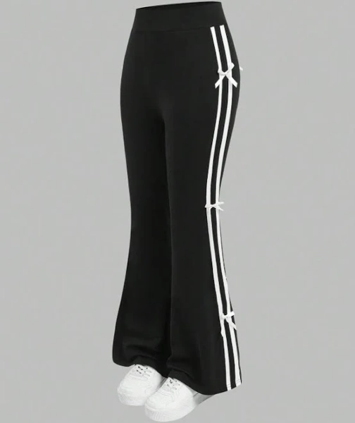SHEIN Teen Girls American College Style Butterfly Trousers