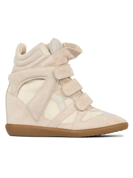 Bekett Leather &amp; Suede High-Top Platform Sneakers