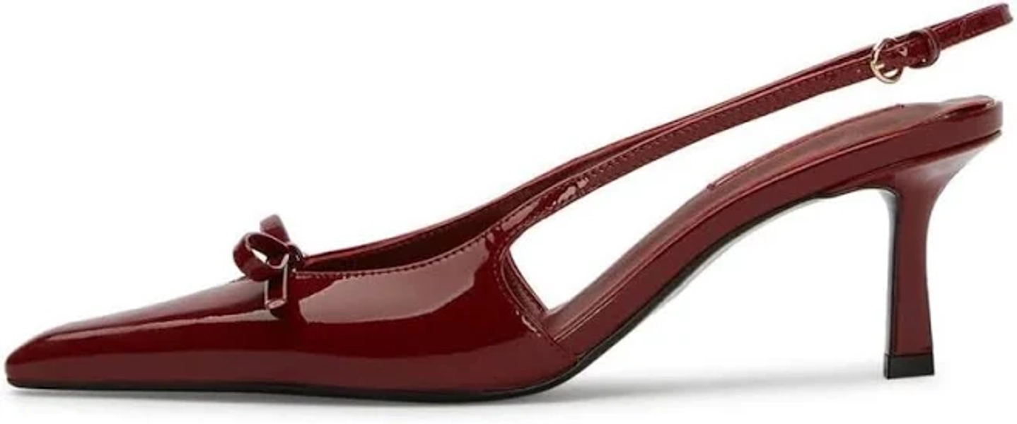 Mattiventon Slingback Heels For Women Kitten Bow Pointed Toe Heel...