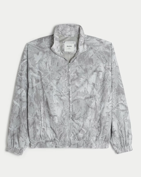Camo Zip-Up Windbreaker Jacket
