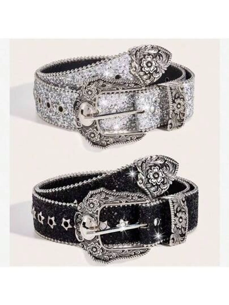 1pc Women's Y2k Style Western Chunky Waist Belt With Dopamine Star & Eye Decor, Perfect For Daily Wear Party Summer, School