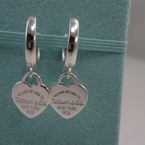 NEW Mini Heart Huggie Hoop Earrings Return to Tiffany & Co Solid 925 Silver