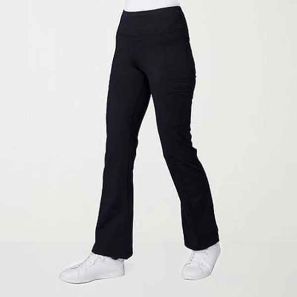 Free Country Womens Wide Leg High Rise Active Pull-On Pant, X-large, Black