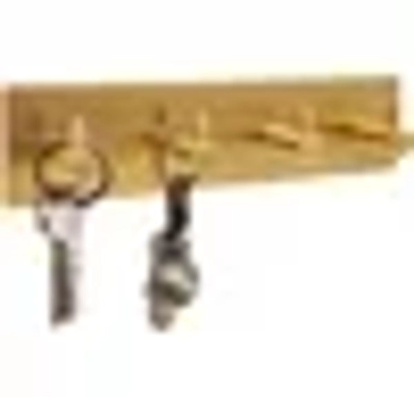 Self Adhesive Key Hook Rack with 4 Hooks for Keys, Masks - Wall Mounted Entryway, Hallway Hanger - Gold
