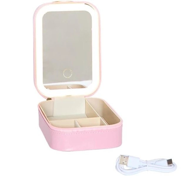 LTD Commodities Travel Cosmetic and Makeup Case with LED Mirror