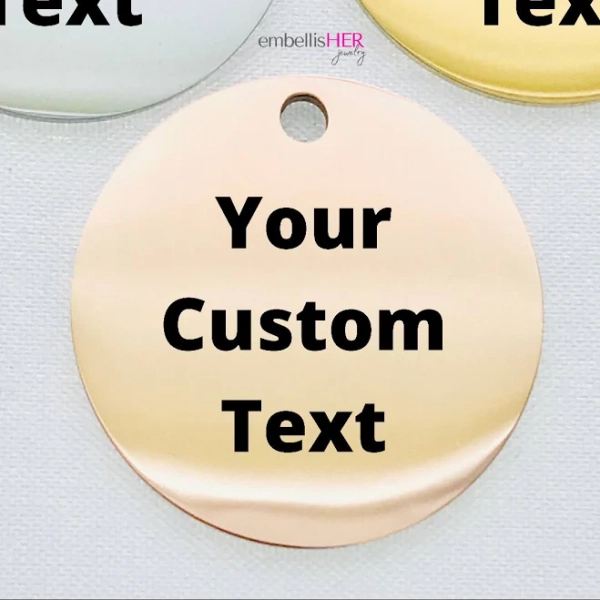 Custom 25mm Round Stainless Steel Charm