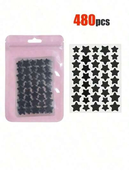 480pcs Pink, Black, White, Blue, Purple, Green, Star E-Star Facial Stickers, A Must-Have For Taking Photos, Facial Painting, Suitable For Various Parties, Gatherings, And Fun Activities. 240/40pcs