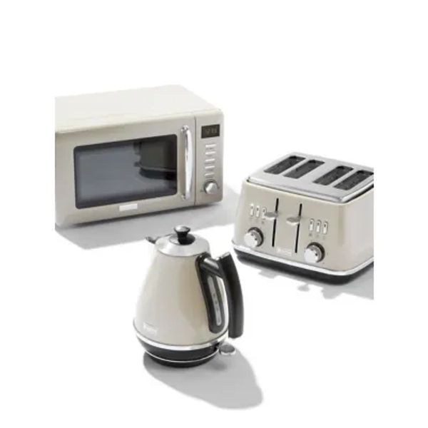 Haden Cotswold Kettle, Toaster & Microwave Set - Taupe