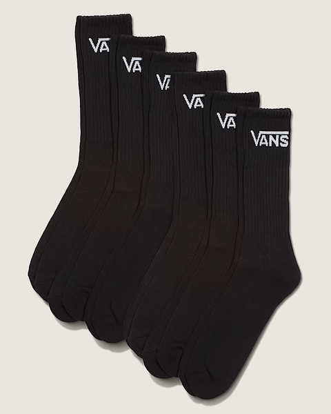 Classic Crew Socks 6-Pack in Black | Vans