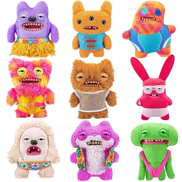 Fuggler Funny Ugly Monster Plush Vacation Series Sketchy Squirrel Mr Fuggler Original Buttons Rabid