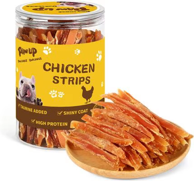 PAWUP Chicken Jerky Strips Dog Treats, 12.5-oz jar - Chewy.com